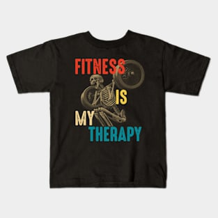 Fitness Is My Therapy Kids T-Shirt